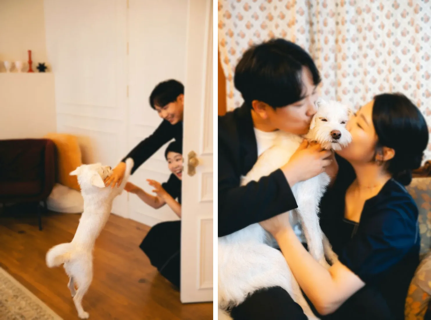셋이 함께 찍은 웨딩 사진
